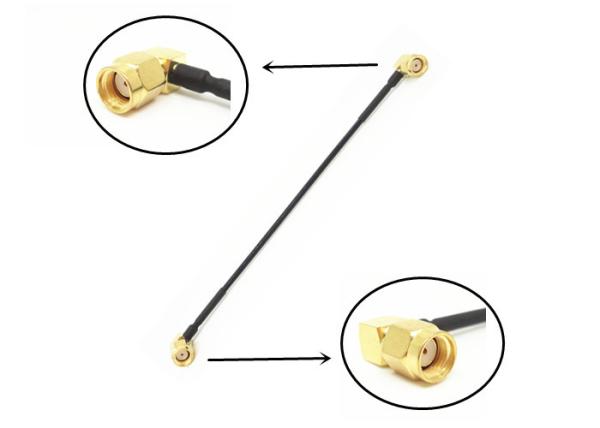 RG174 RF Cable Assemblies RPSMA Male Right Angle to RPSMA Male Right Angle Connector