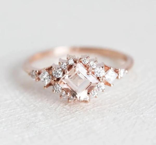 Fascination Pretty Customized Silver Jewelry Rose Gold Plated Fine Sparkling