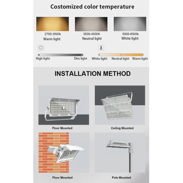400W High Mast LED Flood Light IP66 Waterproof for Stadium and Sports Field