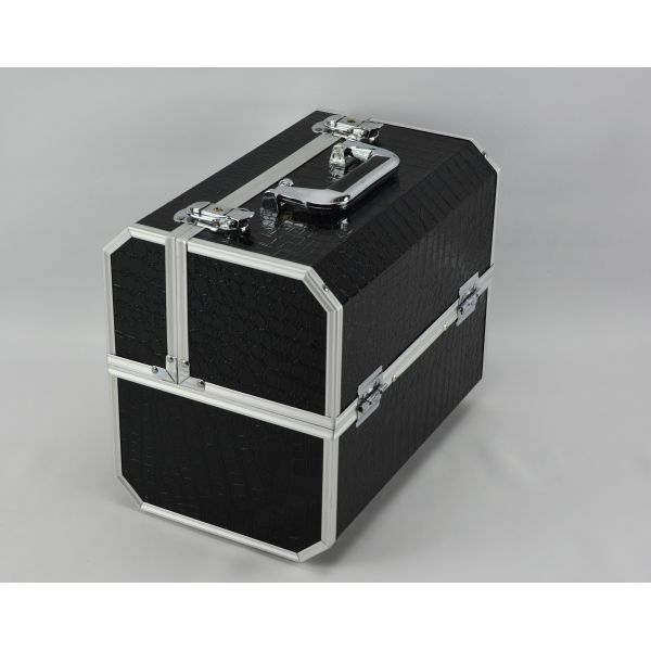 PU Leather Aluminum Cosmetic Case Two Locks And One Handle Size 300 * 220 * 245mm