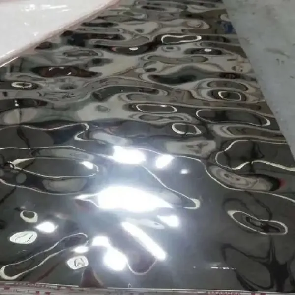 Water Ripple Wall Panel Stainless Steel Sheet with Mirror Finishing 304 Grade 0.3 - 1.5mm Thickness