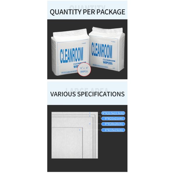 100% Polyester Cleanroom Wipes For Electronics 100pcs/Bag