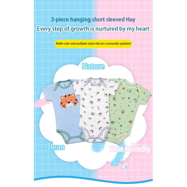 New 2023 kids clothing wholesale Short Sleeve Boy And Girls Newborn Baby Romper Clothes Bodysuits Toddler Clothing