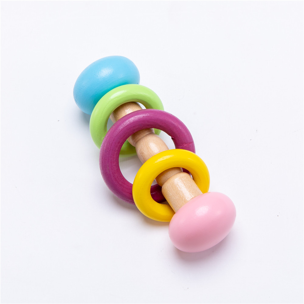 Детей игрушек Soother 7.2cm трещотки аппаратуры деревянных музыкальных деревянные