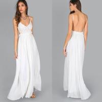 O decote em V grego da deusa maxi faz crochê o fato do verão do vestido