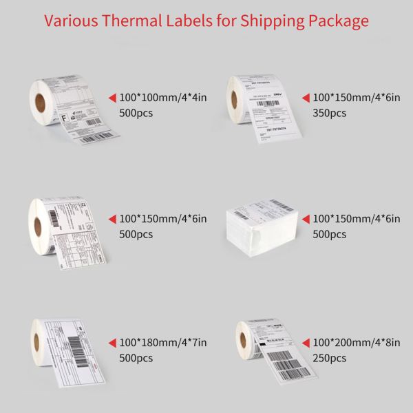 Waterproof Thermal Shipping Labels 100x150mm White Direct Thermal Stickers
