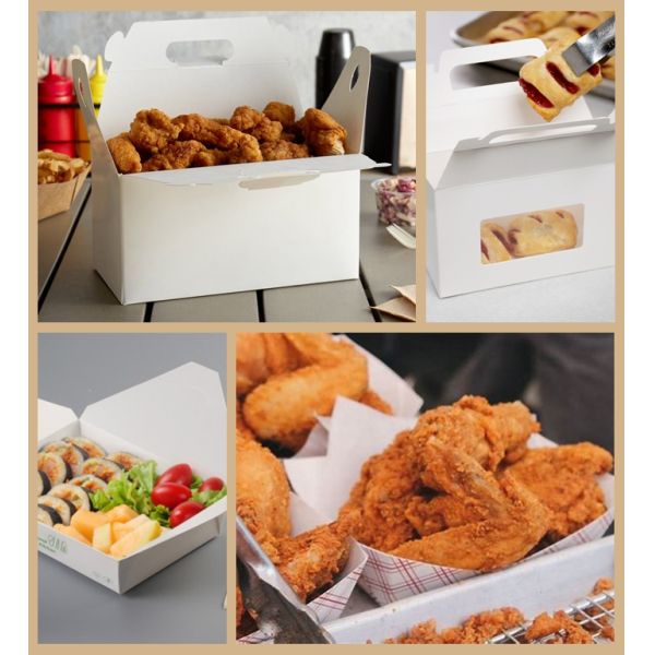 бумага коробки для завтрака PE 180g+ 15g белая на на вынос фруктовый салат 100cm водоустойчивое