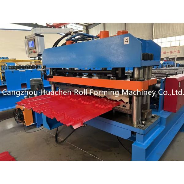 4 KW Hydraulic Cutter Glazed Tile Roll Forming Machine with 1200mm Coil Width and 12 Stations Roller