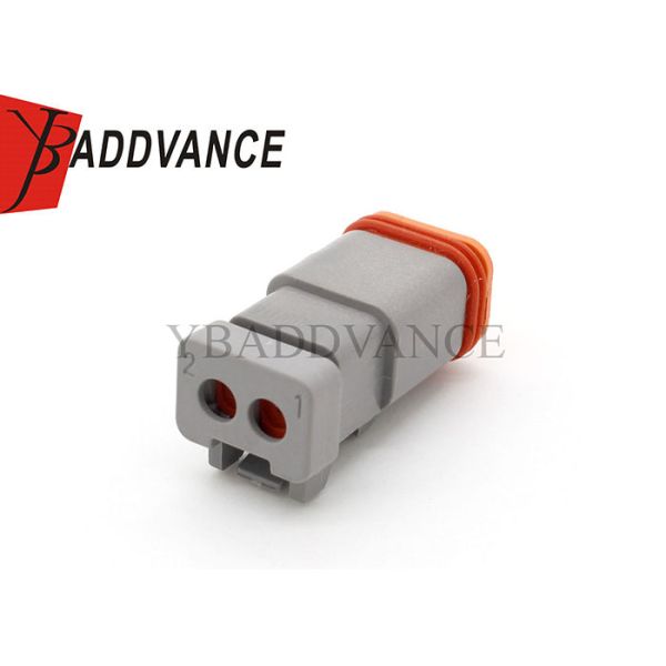 Штепсельная вилка контактного разъема DT 2 DT06-2S-C017 Deutsch с с выдвинутой крышкой кожуха и конца