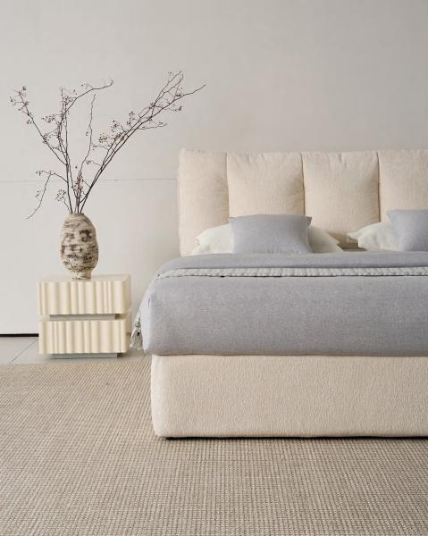 Modern minimalist fabric storage bed , Apartment furniture