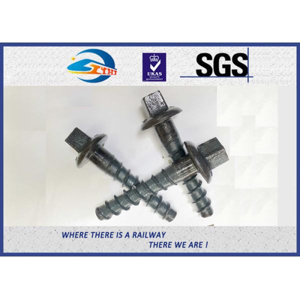 Railway Concrete Sleeper Screw Spike Ss8 Ss25 Ss35 24*160mm With Material 35# HDG Finished For Rail Fastening System
