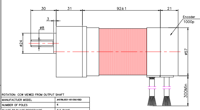 Nema23 57mm 36v 138w 4000rpm 0.33N.M Brushless Dc Gear Motor