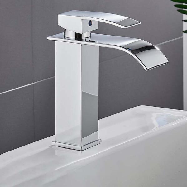 Stainless Steel Waterfall Monobloc Kitchen Taps Sink Faucet Wide Mouth