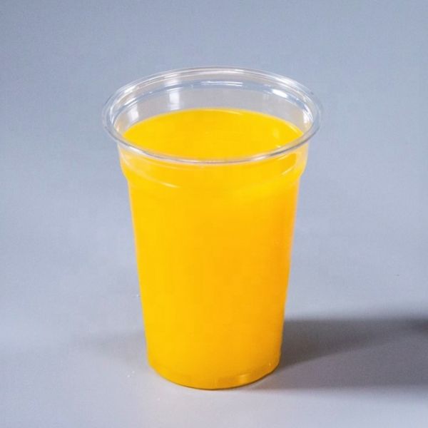Clear Disposable Coffee Milk Tea Ice Cream Jelly Plastic PLA Cup 100% Biodegradable Cup with Lid