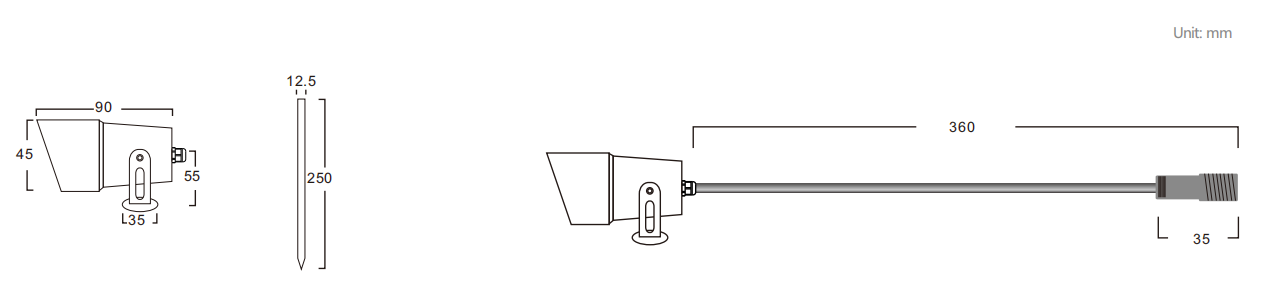 3W IP67 DC12V-24V LED Lumière de paysage LED Spike Spot Light Pour la sculpture des arbres du jardin