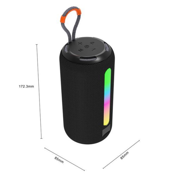 1200mAh Portable Fabric Wireless Speaker , TWS Bluetooth Speaker With RGB Light