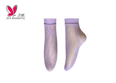 Fashion Women'S Colored Ankle Socks With Shiny Floral Lace New Design