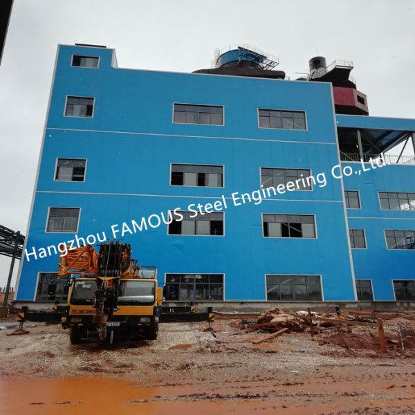 Powder Plant Multi Storey Steel Building Box Column Frameworks With Insulated Panels