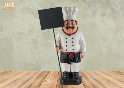 Quadros gordos decorativos de Figurine With Wooden do cozinheiro chefe de Statue Polyresin French do cozinheiro chefe