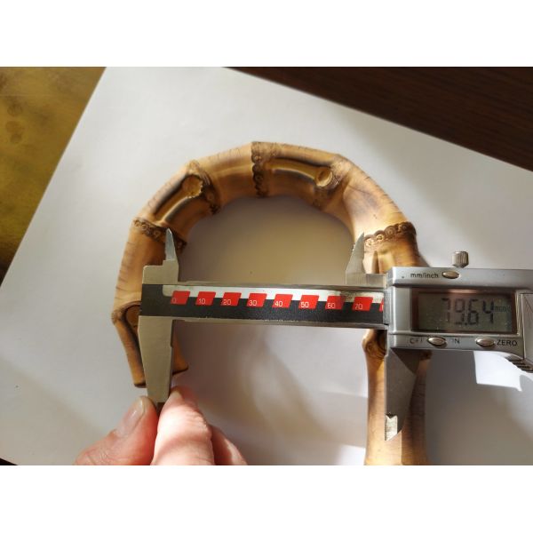 Bamboo wooden Handmade bag Handle with metal hardware