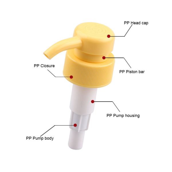 Yellow Lotion Dispenser Pump Liquid Shampoo Lotion Pump Replacement