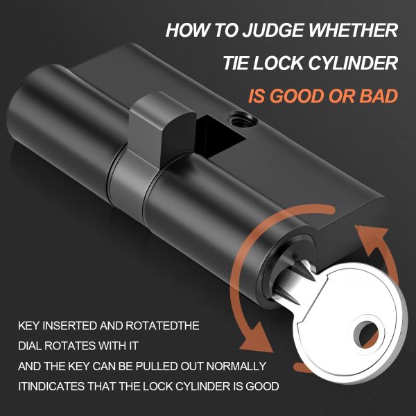 Black Euro Cylinder Lock Polish Chrome Plated Solid Brass Body with 