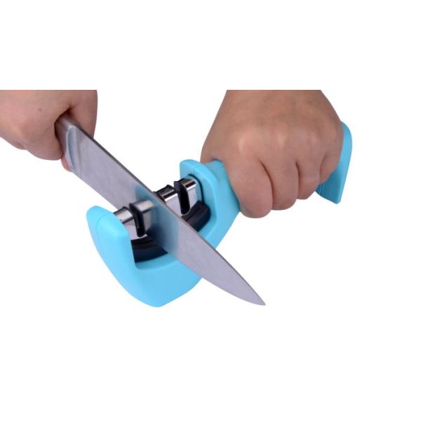 Manual 3 Stage Ceramic Wheel Knife Sharpener Safety For Kitchen Knife Set