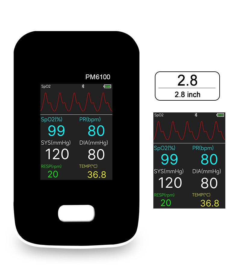 Кровяное давление батареи li Bluetooth 6 параметров Handheld, SPO2, монитор ECG Pantient