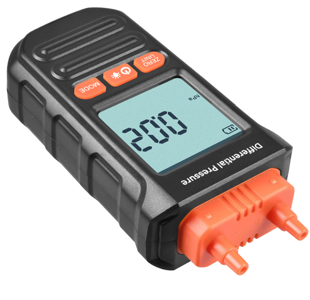 MC Digital Differential Manometer HVAC Testing Gas Pressure
