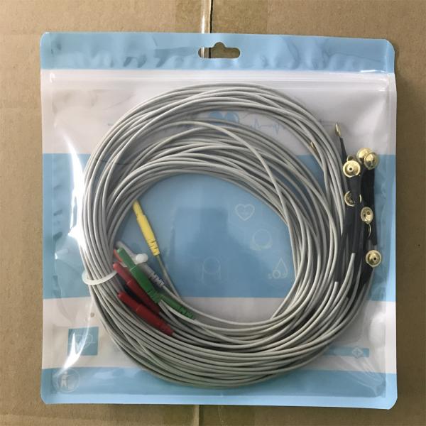 OEM EMG Cable With Sliver Plating Cup Electrodes Shielding ISO13485 Certificate