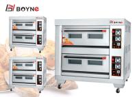 Three deck Six Trays Gas Oven Bakery Pizza Oven With Stone For Restaurant