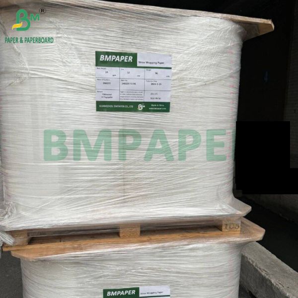 24gsm 28gsm Plain White Wrapper Paper For Drinking Straws 44MM 53MM Food Grade