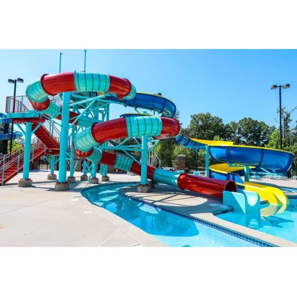 Custom Amusement Park Rides Fiberglass For Fun Tube Slide Aqua Play Above Ground Water Park