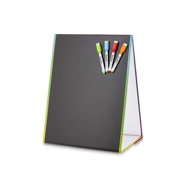 Portable Mini Magnetic Dry Erase Board Double Sided Whiteboard with Foldable Design and Included Markers for Education
