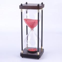 Black Decorative Sand Hourglass Stool Wood Antique Hourglass Timer Free Sample