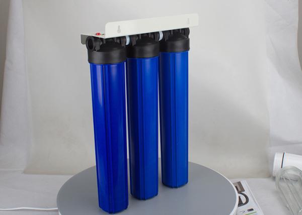 20'' slim triple sump blue polypropylene  water filter housings with 3/4 inch in/out port