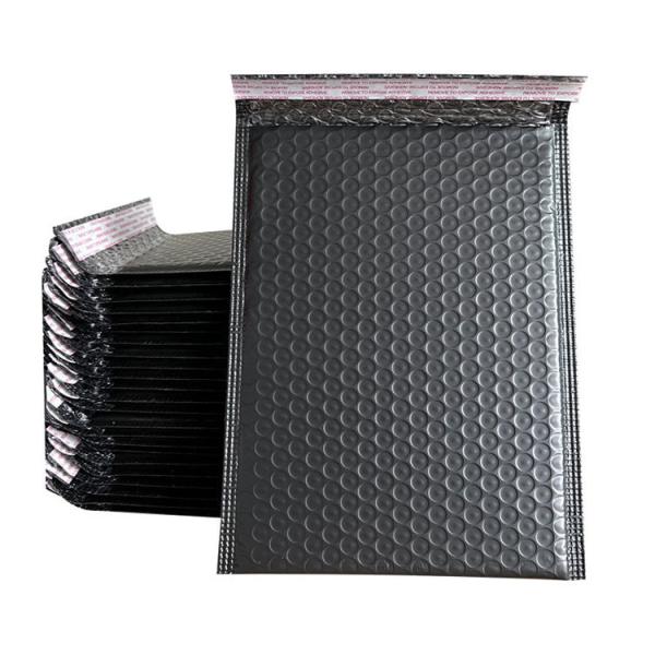 Black Waterproof Bubble Wrap Poly Mailers Recyclable Shock Resistant