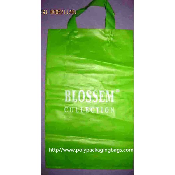 Recyclable 0.15mm HDPE Soft Loop Handle Bag / Plastic Shopping Bags