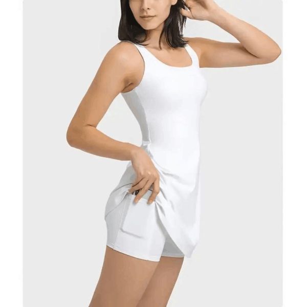 Custom New Style Sport Wear with Pocket Workout Skirts High Waist Fitness Yoga Shorts Athletic Gym Women Tennis Dress