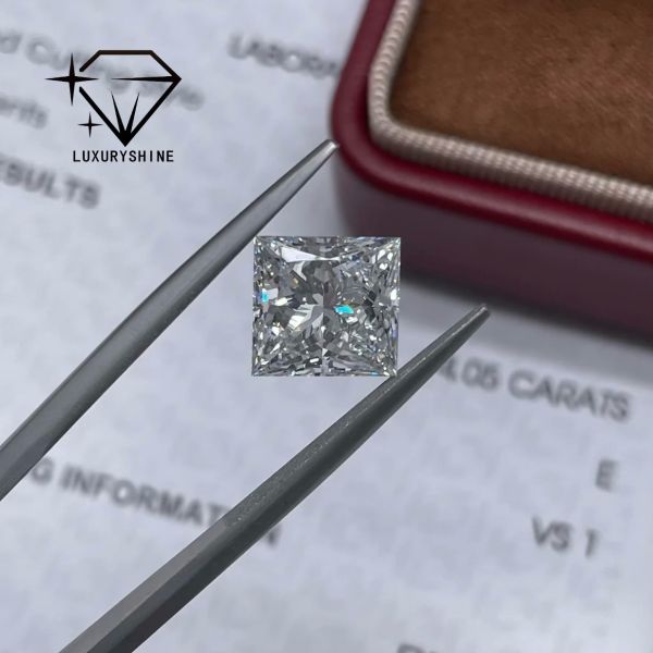 LuxuryShine Princess Cut Lab Diamant cultivé D-F Couleur VVS-VS Avec certificat IGI Excellent découpé Diamants de mariage en gros