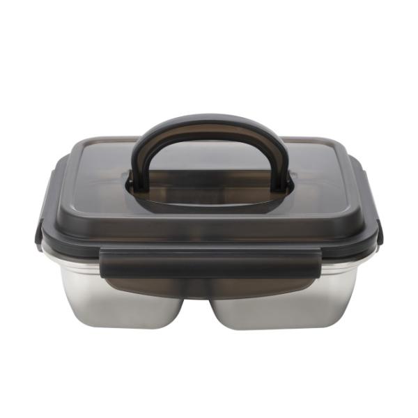SS304 Stainless Steel Divided Container Compartment Stainless Steel Lunch Box With PP Lid