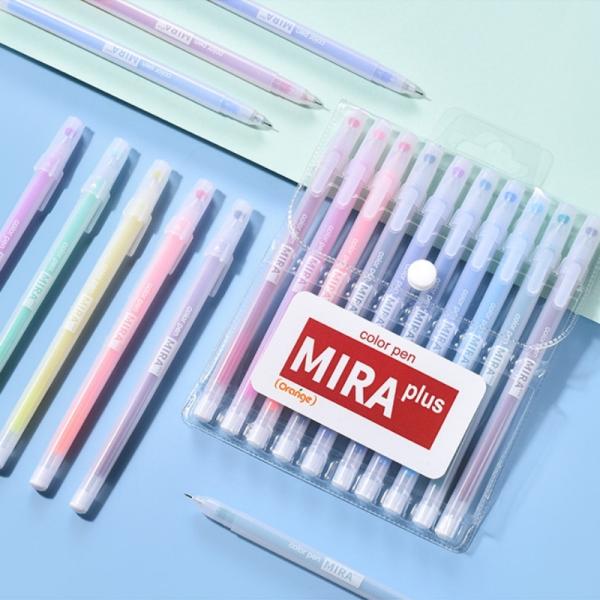 Stylo à gel en plastique 0,5 mm avec 12 encres colorées