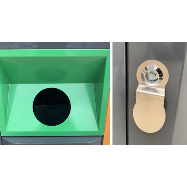 Powder Coating 3 Compartments 30L Metal Recycling Bin