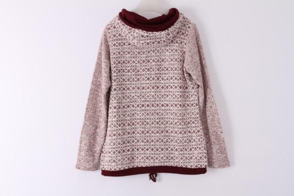 Burgundy Terry Cloth Sweatshirt Womens 53% Cotton 47% Polyester