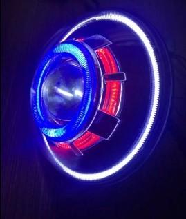 Jeep Wrangler HeadLights LED 7 HeadLamp Head Lights 7 COB angel eye headlight round hid halo head light for JK