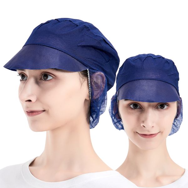 Hubei Haixin Disposable Peaked Worker Cap Fom Food Industry Factory Hot SellingPP SMS Worker Hair Net Snood Peaked Cap Mesh Cap