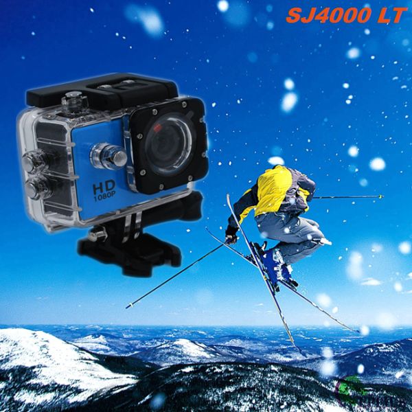 SJ4000 Waterproof Motorbike Helmet Camera 720P , 120 Degree Blue Gopro Cycling Camera