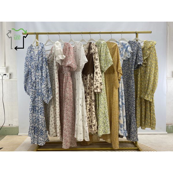Women's Clean Summer 2nd Hand Clothes Comfortable Long Second Hand Silk Dress