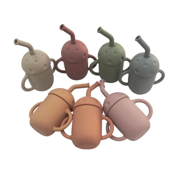 BPA Free Eco Friendly Silicone Training Cups Silicone No Spill Sippy Cup FDA