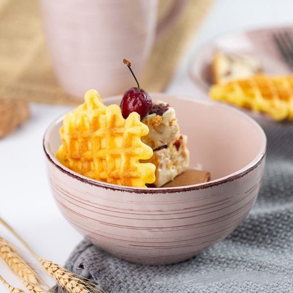 Restaurants Pink Modern Colored Porcelain Dinnerware Fadeless PB Free